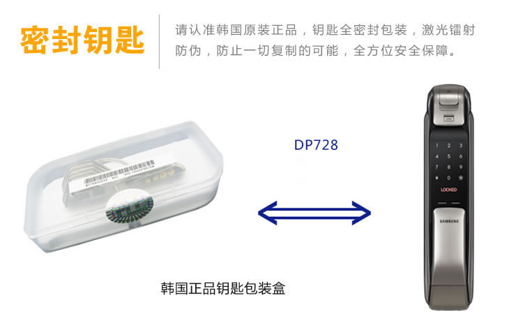 三星指紋鎖DP728 推拉手機開門電子鎖