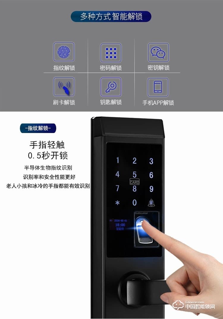 杜魯克智能鎖 指紋密碼刷卡手機遠程APP開鎖