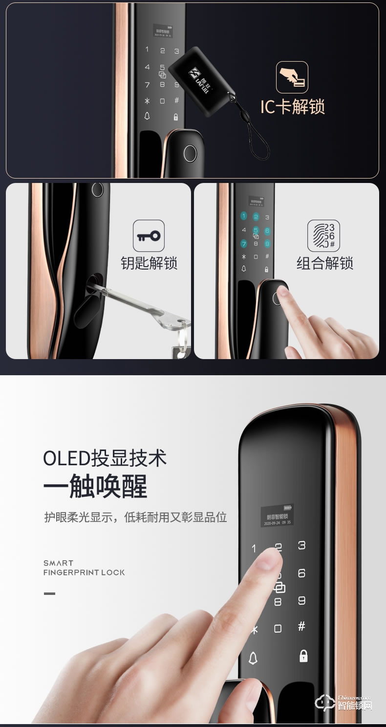 朗菲智能鎖 全自動(dòng)推拉式智能貓眼鎖