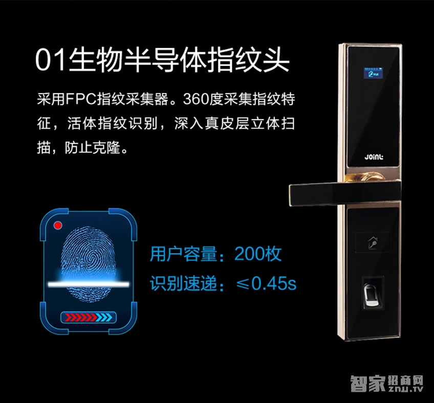 佳因特智能鎖J01四種開門方式、超B級鎖芯