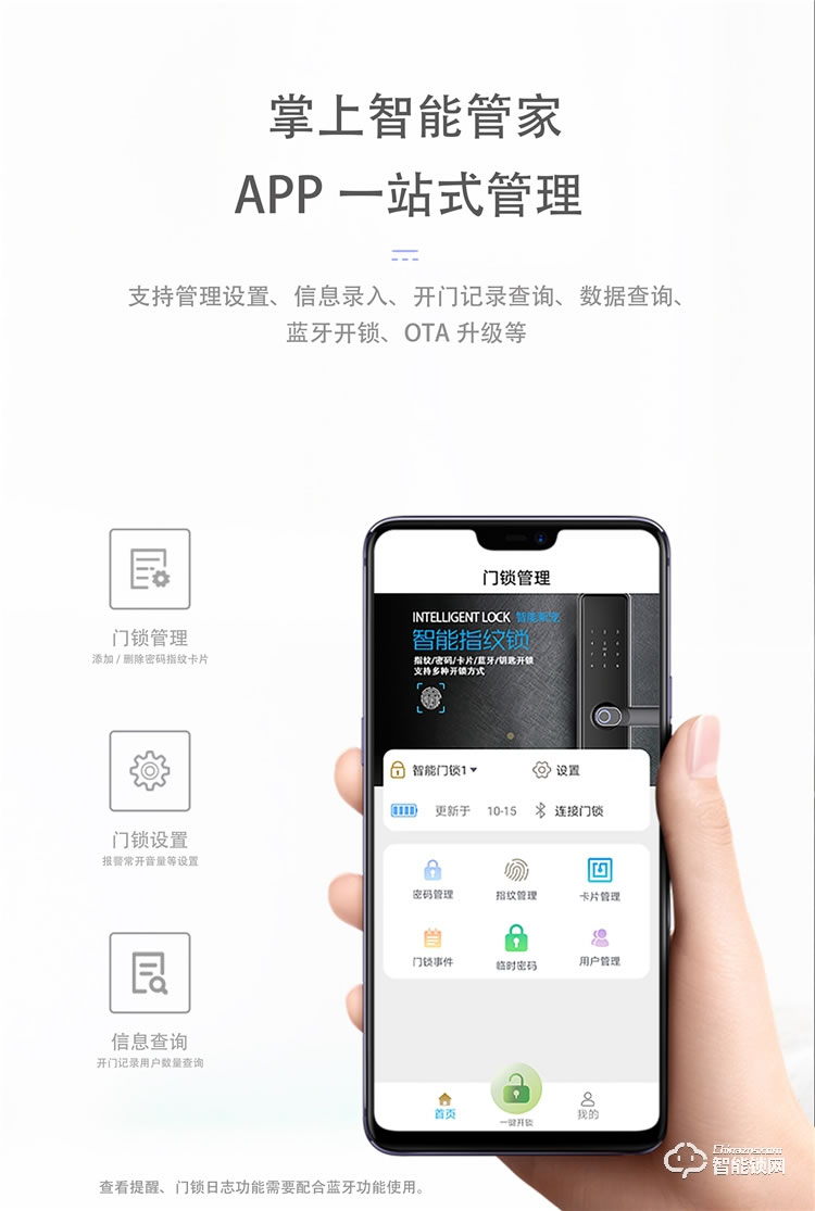 揚(yáng)子智能鎖 S6一握開(kāi)家用防盜門(mén)鎖