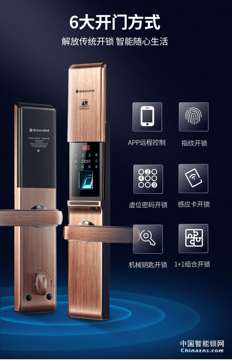 櫻花D8滑蓋指紋鎖 家用防盜門(mén)鎖感應(yīng)卡電子手機(jī)app遠(yuǎn)程房門(mén)智能鎖