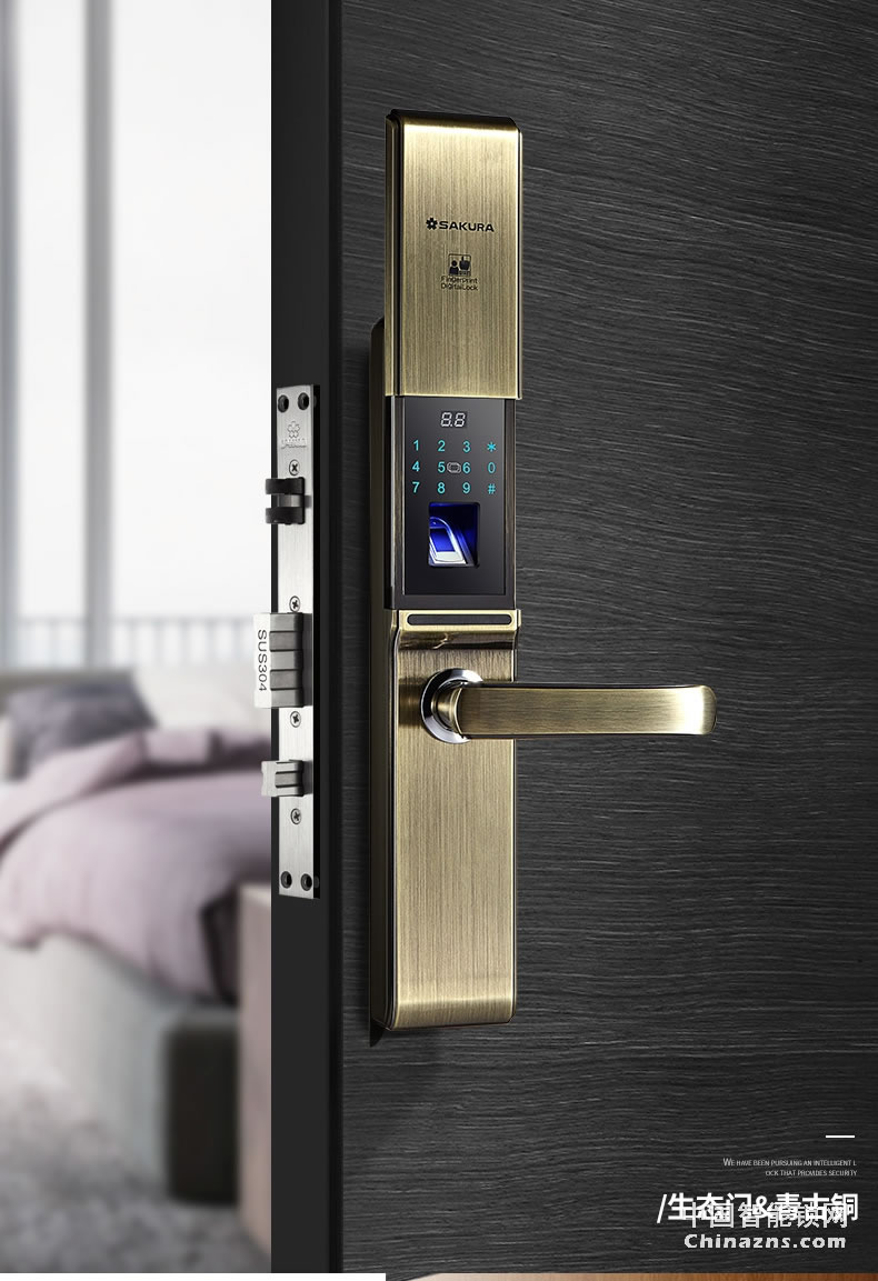 櫻花D8滑蓋指紋鎖 家用防盜門(mén)鎖感應(yīng)卡電子手機(jī)app遠(yuǎn)程房門(mén)智能鎖
