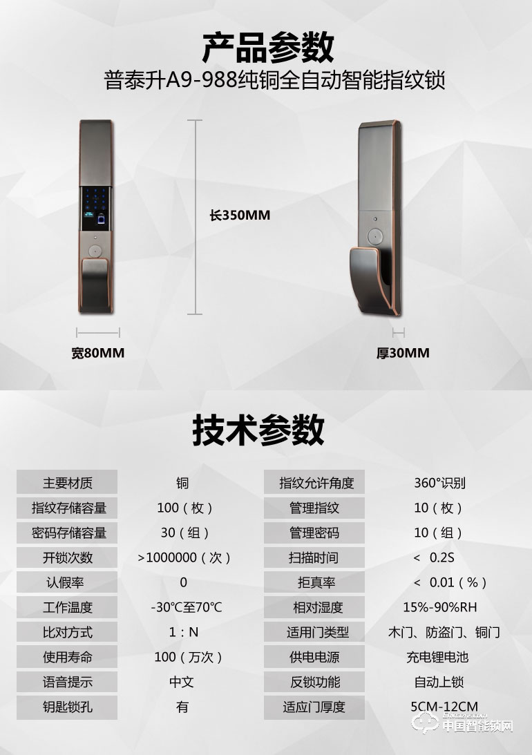 普泰升全銅智能鎖 全自動(dòng)智能門鎖 智能云鎖