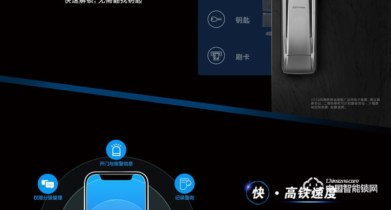 科徠尼智能鎖 推拉式指紋密碼鎖 家用防盜門智能鎖