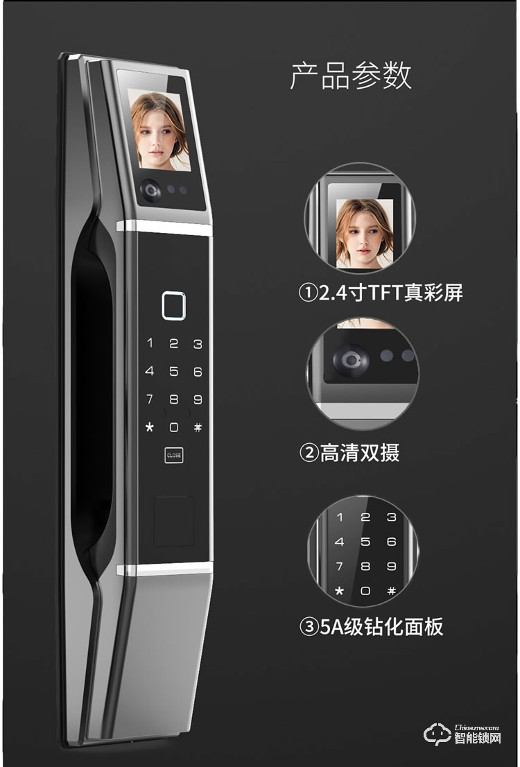 皇家金盾指紋鎖 R20人臉識(shí)別家用防盜門(mén)鎖