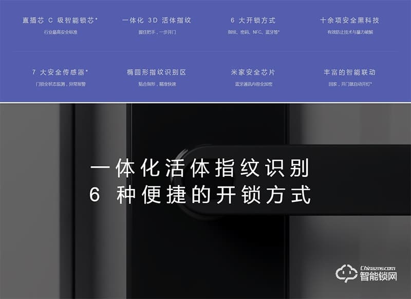 小米智能鎖 一體化活體指紋鎖