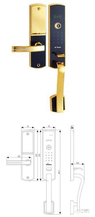 皇鼎智能鎖 DH-6604-CPR-BNPVD 電子觸屏密碼感應(yīng)拉手鎖