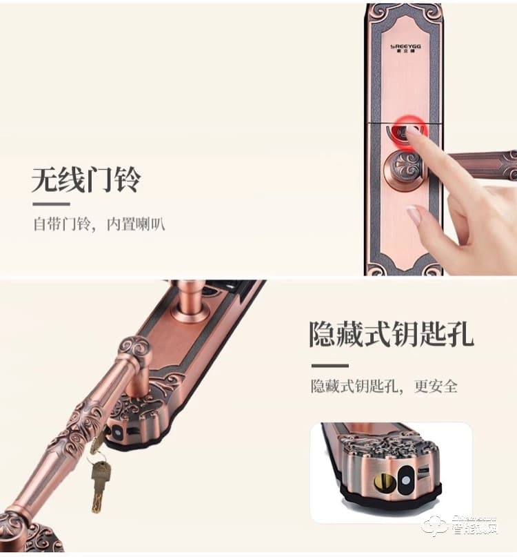 索立捷智能鎖 S-128防盜門歐式半自動別墅門指紋智能鎖