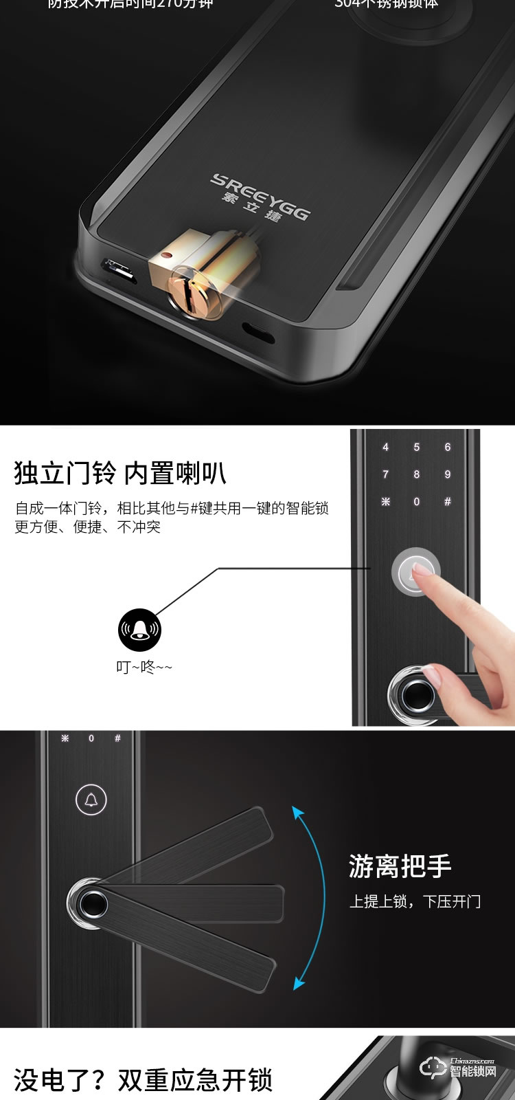 索立捷智能鎖 S-668防盜門電子遠(yuǎn)程控制指紋鎖