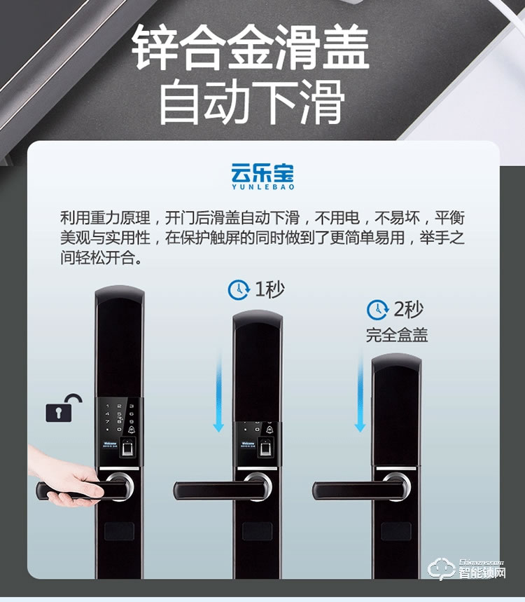 云樂(lè)寶智能鎖 H1半自動(dòng)電子指紋密碼鎖