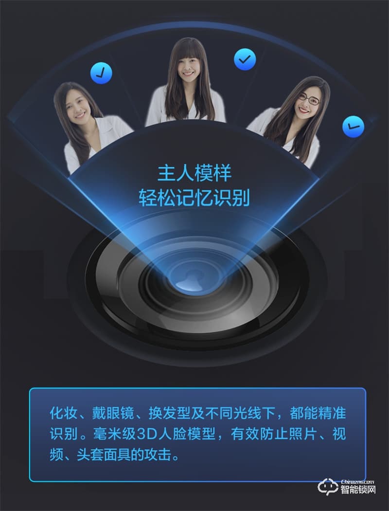 螢石31VS推拉指紋密碼鎖 智能視頻鎖自帶貓眼