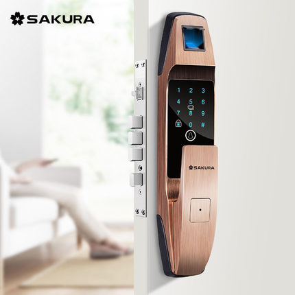 櫻花全自動(dòng)指紋鎖 家用防盜門智能電子鎖密碼開鎖
