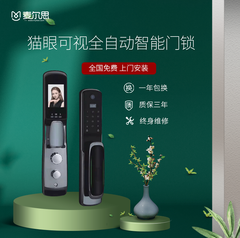 麥爾思智能鎖 G3可視全自動(dòng)智能門(mén)鎖